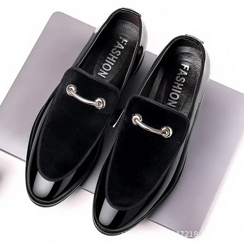 British Suede Patent Leather Casual Ανδρικά Παπούτσια Κορεατικής Έκδοσης Trend Loafers Marriage Men Shoe Hair Stylist Μονό παπούτσια φορέματος