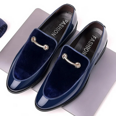 British Suede Patent Leather Casual Ανδρικά Παπούτσια Κορεατικής Έκδοσης Trend Loafers Marriage Men Shoe Hair Stylist Μονό παπούτσια φορέματος