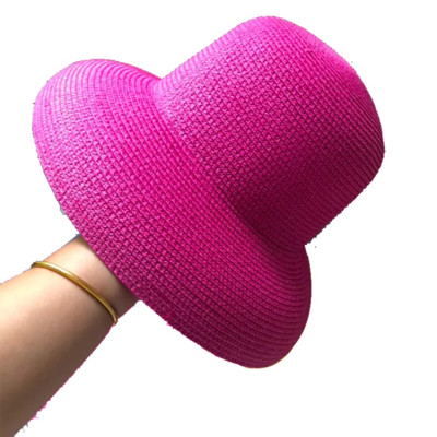 Narančasti šešir Novi ženski šešir za sunčanje Sklopivi šešir za plažu s velikim obodom za zaštitu od sunca za putovanja Hepburn šešir za sunčanje od vjetra Šešir za putovanje 모자