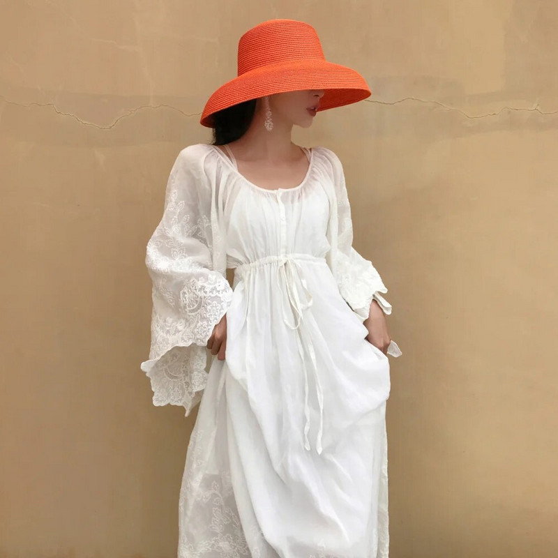 Narančasti šešir Novi ženski šešir za sunčanje Sklopivi šešir za plažu s velikim obodom za zaštitu od sunca za putovanja Hepburn šešir za sunčanje od vjetra Šešir za putovanje 모자