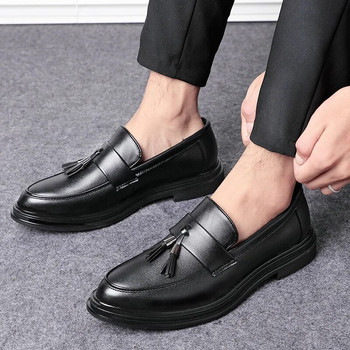 Есенни мъжки обувки Кожени мъжки обувки за рокля Луксозни мъжки бизнес оксфордски обувки Класически джентълменски обувки 2021