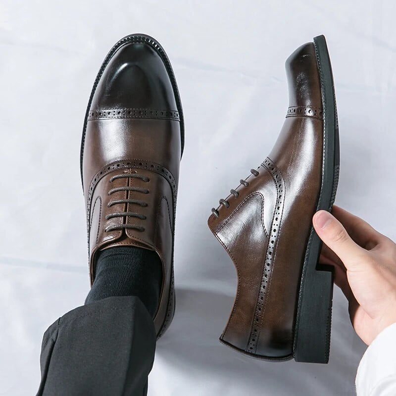 Kézzel készített Férfi Wingtip Oxford Cipők Bőr Szürke Brogue Férfi Ruha Cipők Klasszikus üzleti formális férfi cipők Zapatillas Hombre