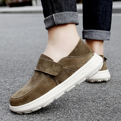 Men`s Casual Shoes Sneakers Fashion Suede Leather Loafers Comfortable Flat Driving Shoes Zapatos De Hombre Large Size Men Shoes