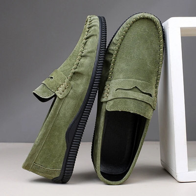 Men`s Shoes 2024 Autumn New High End Casual Step on Leather Bean Shoes Soft Sole Comfortable Fashion Leather Shoes