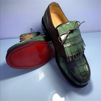 Νέα Loafers για άντρες Φούντες Κόκκινη σόλα στρογγυλή σόλα για άνοιξη φθινόπωρο ανδρικά παπούτσια νυφικό νυφικό νούμερο 38-48