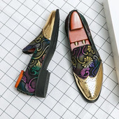 Designer Plus Size Meeste vabaaja nahast pidu Brogue Ametlik lapitöö Äri bankett Loafers Jalatsid Kleit Kingad meestele Lamedad