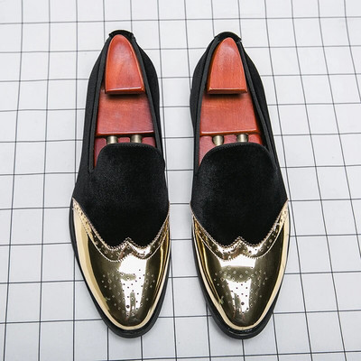 Designer Plus Size Meeste vabaaja nahast pidu Brogue Ametlik lapitöö Äri bankett Loafers Jalatsid Kleit Kingad meestele Lamedad