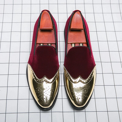 Designer Plus Size Meeste vabaaja nahast pidu Brogue Ametlik lapitöö Äri bankett Loafers Jalatsid Kleit Kingad meestele Lamedad