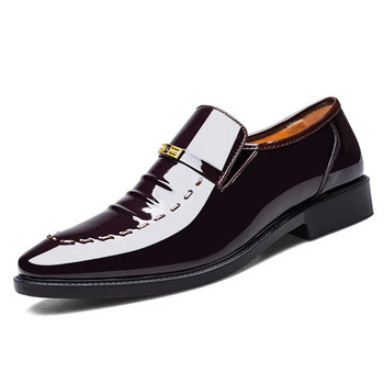 Мъжки обувки Класически официални кожени обувки за мъже Офис работни обувки Мъжки оксфордски лачени бизнес обувки с остри пръсти