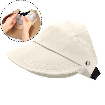 Šuplji šešir sa širokim obodom za žene Ljeto na otvorenom Plaža UV zaštita Bejzbol kape Sport Putovanje Ležerni šešir