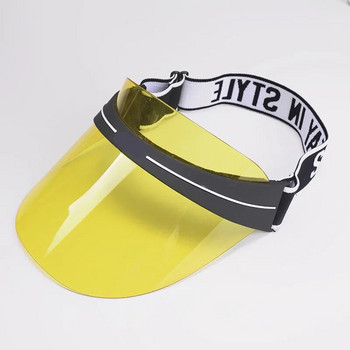 Дамска модна буква Спортен сенник Пътуване Слънцезащитен крем за шофиране Бейзболна шапка Женска прозрачна PVC пластмасова празна горна шапка