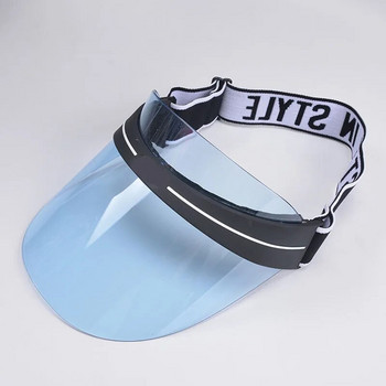 Дамска модна буква Спортен сенник Пътуване Слънцезащитен крем за шофиране Бейзболна шапка Женска прозрачна PVC пластмасова празна горна шапка