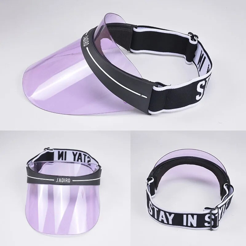 Ženska modna slova Sportski suncobran Putna krema za sunčanje Vozačka bejzbol kapa Ženska prozirna PVC plastična prazna kapa za sunčanje