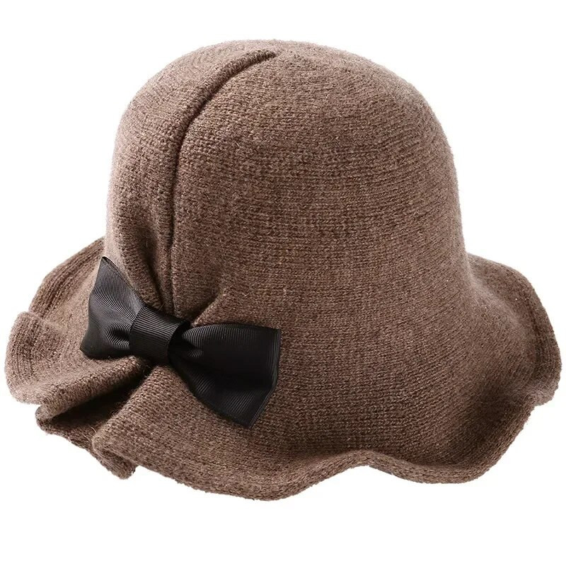 Őszi Téli Fedoras Női Kalap Elegáns Vintage Bowknot Gyapjú Női Kalap Kupola Filc Esküvői Templom Jazzsapka Női Bow Bowler