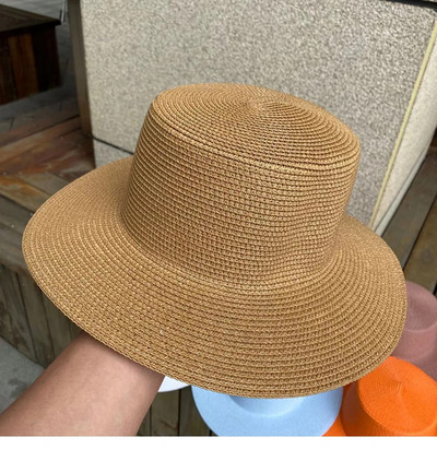 Ženski ljetni šešir zeleno žuto ljubičasto slamnati šešir slamnati šešir širokog oboda Korejska verzija modne mreže crveni lanac Šešir za sunčanje na plaži plima