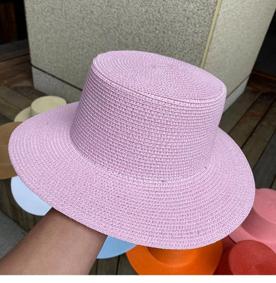 Ženski ljetni šešir zeleno žuto ljubičasto slamnati šešir slamnati šešir širokog oboda Korejska verzija modne mreže crveni lanac Šešir za sunčanje na plaži plima