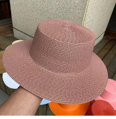 Ženski ljetni šešir zeleno žuto ljubičasto slamnati šešir slamnati šešir širokog oboda Korejska verzija modne mreže crveni lanac Šešir za sunčanje na plaži plima