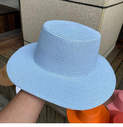 Ženski ljetni šešir zeleno žuto ljubičasto slamnati šešir slamnati šešir širokog oboda Korejska verzija modne mreže crveni lanac Šešir za sunčanje na plaži plima