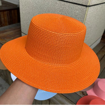 Ženski ljetni šešir zeleno žuto ljubičasto slamnati šešir slamnati šešir širokog oboda Korejska verzija modne mreže crveni lanac Šešir za sunčanje na plaži plima