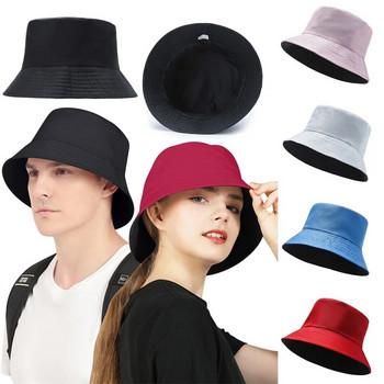 Мъжка, дамска, панама плажна шапка за риболов, унисекс шапка, черна едноцветна, двустранна, семпла боб хип-хоп шапка, шапка, шапка за слънце, шапки за слънце