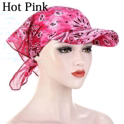 Turban pălărie pentru femei de vară Bandana imprimată cu boruri pălărie de soare eșarfă pentru cap pătrat prosop șapcă de baseball ocazional modă pălărie reglabilă