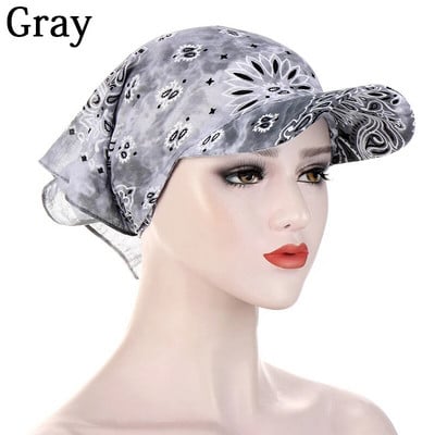 Turban pălărie pentru femei de vară Bandana imprimată cu boruri pălărie de soare eșarfă pentru cap pătrat prosop șapcă de baseball ocazional modă pălărie reglabilă