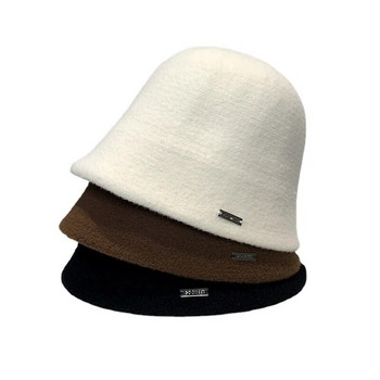 Ιαπωνικό μάλλινο πλεκτό καπέλο ψαρά για γυναίκες το φθινόπωρο και το χειμώνα Καπέλο με κάδο για τη ζεστασιά του χειμώνα, πολυχρηστικό μάλλινο καπέλο λεκάνης