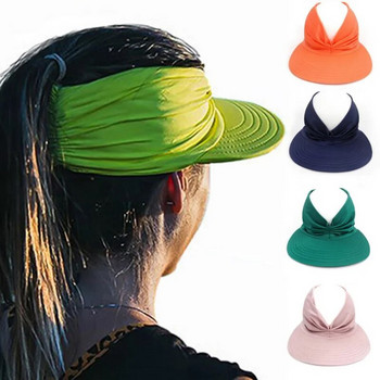 Πτυσσόμενο καλοκαιρινό καπέλο παραλίας Καπέλα ηλίου με μεγάλο γείσο για γυναίκες Καλοκαιρινή προστασία από υπεριώδη ακτινοβολία εξωτερικού χώρου Κορυφαία άδεια αθλητικά καπέλα μπέιζμπολ