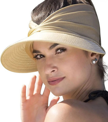 Πτυσσόμενο καλοκαιρινό καπέλο παραλίας Καπέλα ηλίου με μεγάλο γείσο για γυναίκες Καλοκαιρινή προστασία από υπεριώδη ακτινοβολία εξωτερικού χώρου Κορυφαία άδεια αθλητικά καπέλα μπέιζμπολ