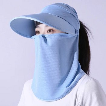 COKK Летни шапки за жени Слънцезащитен крем на открито Anti UV Велосипедна плажна шапка Женска флопи сгъваема дамска шапка Gorro Sunhat Face Cover