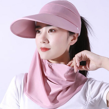 COKK Καλοκαιρινά Καπέλα για Γυναικεία Αντιηλιακά Αντιηλιακά Εξωτερικά Αντι UV Ποδηλατικά καπέλο παραλίας Γυναικείο καπέλο με δισκέτα πτυσσόμενο γυναικείο καπέλο Gorro Sunhat Κάλυμμα προσώπου