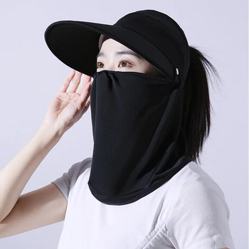 COKK Летни шапки за жени Слънцезащитен крем на открито Anti UV Велосипедна плажна шапка Женска флопи сгъваема дамска шапка Gorro Sunhat Face Cover