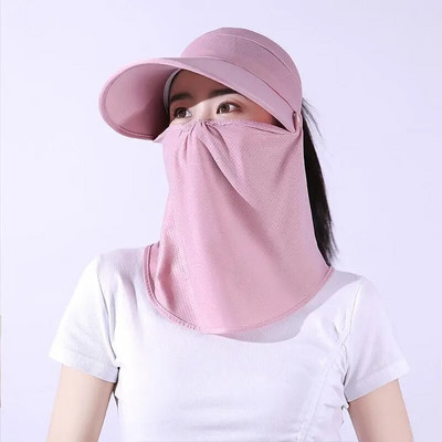 COKK ljetni šeširi za žene Krema za sunčanje na otvorenom Anti UV biciklizam Šešir za plažu Ženski Floppy Sklopivi šešir Gorro Šešir za sunčanje Navlaka za lice