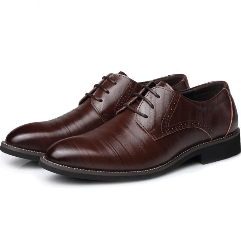 Batai vyrams Batai Verslo vyriška suknelė Batai Vintažinis smailus pirštas Klasikinis verslo vyras formalus batas Rudi odiniai batai 48 dydis