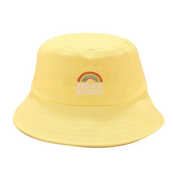 Unisex πτυσσόμενο κεντημένο καπέλο με καπέλο ουράνιο τόξο τύπωμα αντηλιακού εξωτερικού χώρου Καπέλα Fisherman