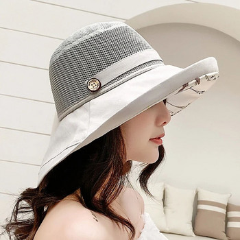 K116 Γυναικείο καπέλο με κάδο Panama Fashion Sun Visor Αναπνεύσιμο Καπέλο προστασίας Fisherman Καπέλο καλοκαιρινά καπέλα παραλίας Καπέλα ηλίου αναπνέει