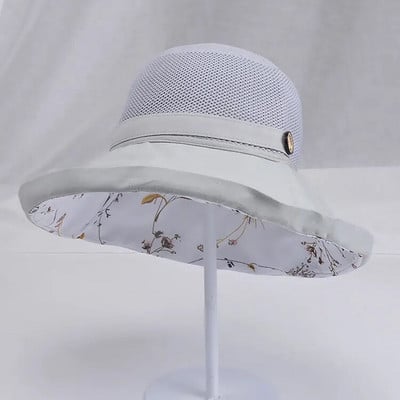 K116 Дамска шапка-кофа Панама Модна козирка за слънце Дишаща шапка за рибарска защита Летни шапки Плажни шапки за слънце Дишаща