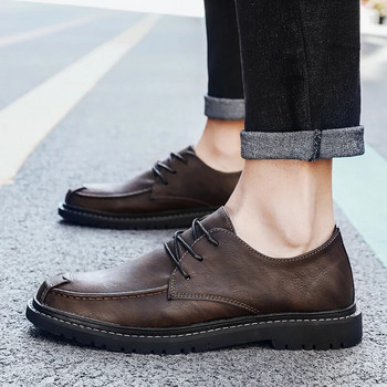 Британски стил Мъжки обувки Банкетни рокли Обувки Мъжки бизнес обувки Ръчно изработени меки подметки Мокасини с връзки