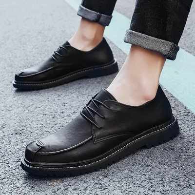 Британски стил Мъжки обувки Банкетни рокли Обувки Мъжки бизнес обувки Ръчно изработени меки подметки Мокасини с връзки