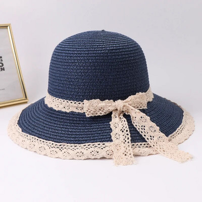 2019 Summer Bow Ribbon Sun Hat Panama Γυναικείο καπέλο Bonnet Καπέλα παραλίας Ψάθινα καπέλα καλοκαιρινά καπέλα για γυναίκες шляпа соломенная gorro mujer