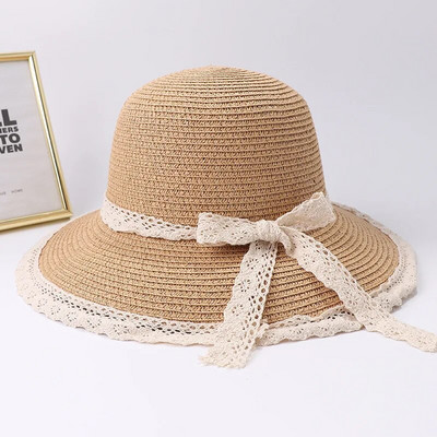 2019 Summer Bow Ribbon Sun Hat Panama Γυναικείο καπέλο Bonnet Καπέλα παραλίας Ψάθινα καπέλα καλοκαιρινά καπέλα για γυναίκες шляпа соломенная gorro mujer