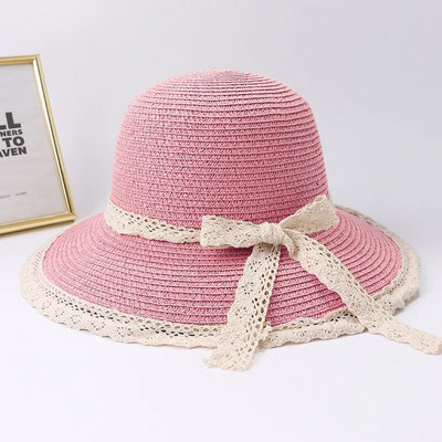 2019 Summer Bow Ribbon Sun Hat Panama Γυναικείο καπέλο Bonnet Καπέλα παραλίας Ψάθινα καπέλα καλοκαιρινά καπέλα για γυναίκες шляпа соломенная gorro mujer