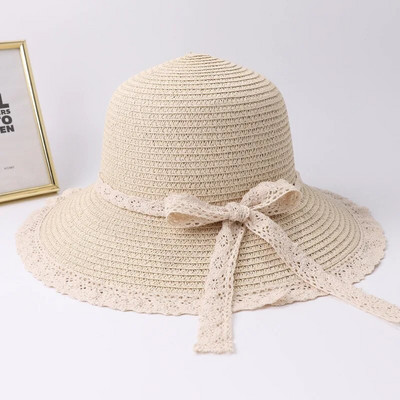 2019 Summer Bow Ribbon Sun Hat Panama Γυναικείο καπέλο Bonnet Καπέλα παραλίας Ψάθινα καπέλα καλοκαιρινά καπέλα για γυναίκες шляпа соломенная gorro mujer
