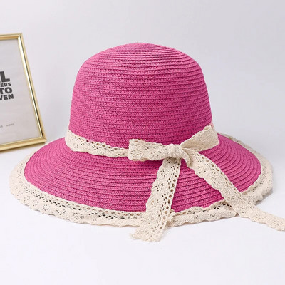 2019 Summer Bow Ribbon Sun Hat Panama Γυναικείο καπέλο Bonnet Καπέλα παραλίας Ψάθινα καπέλα καλοκαιρινά καπέλα για γυναίκες шляпа соломенная gorro mujer