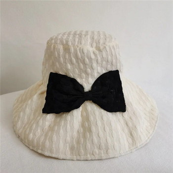 Νέα γυναικεία ομπρέλα με ομπρέλα ηλίου τεσσάρων εποχών, με παπιγιόν, μεγάλο γείσο, κουβά, καπέλο, καπέλο ψαρά, καπέλο μόδας καπέλο παναμά