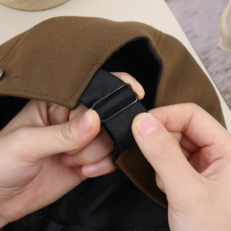 Vuneni sklopivi šešir za sunčanje sa širokim obodom, podesive kape s vezicom za muškarce, žene, ribarske kape, zimski topli viziri, ribarska kapa