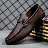 Férfi Cipők 2023 Brit stílus új nyári férfi naplopók csónak lábbelik puha talpú csúszásgátló lapos kényelmes alkalmi cipők Zapatos Hombres