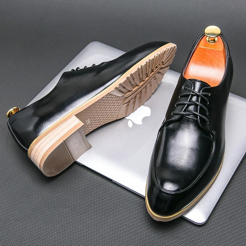 Svečane cipele na vezanje Oxfordice Moda Retro Elegantna uredska radna obuća za slobodno vrijeme Muške vjenčane kožne cipele Svečane cipele Bijele