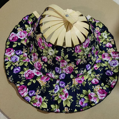 Ženski sklopivi šešir s lepezom Bambusova svila Sklopivi šešir širokog oboda Ljetni prijenosni šešir za putovanja Plaža Kapa za sunčanje Zaštita od sunca Nakit Poklon