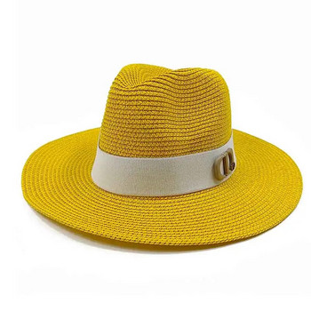 Panama Jazz Cap καλοκαιρινά καπέλα για γυναίκες άντρες Νέο πολύχρωμο καπέλο ηλίου ψάθινο καπέλο εξωτερικού χώρου Αντιηλιακό καπέλο παραλίας Unisex Ψάθινο καπέλο 2022